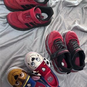 Adidas Kids Red and Black Sneakers